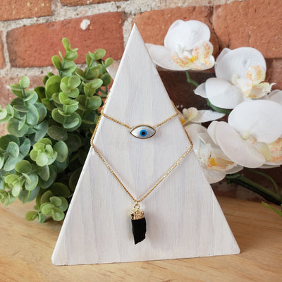 Evil Eye W/ Tourmaline Layered Necklace - Brazil