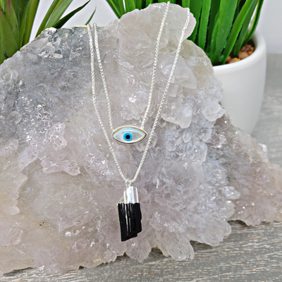 Evil Eye W/ Tourmaline Layered Necklace - Brazil