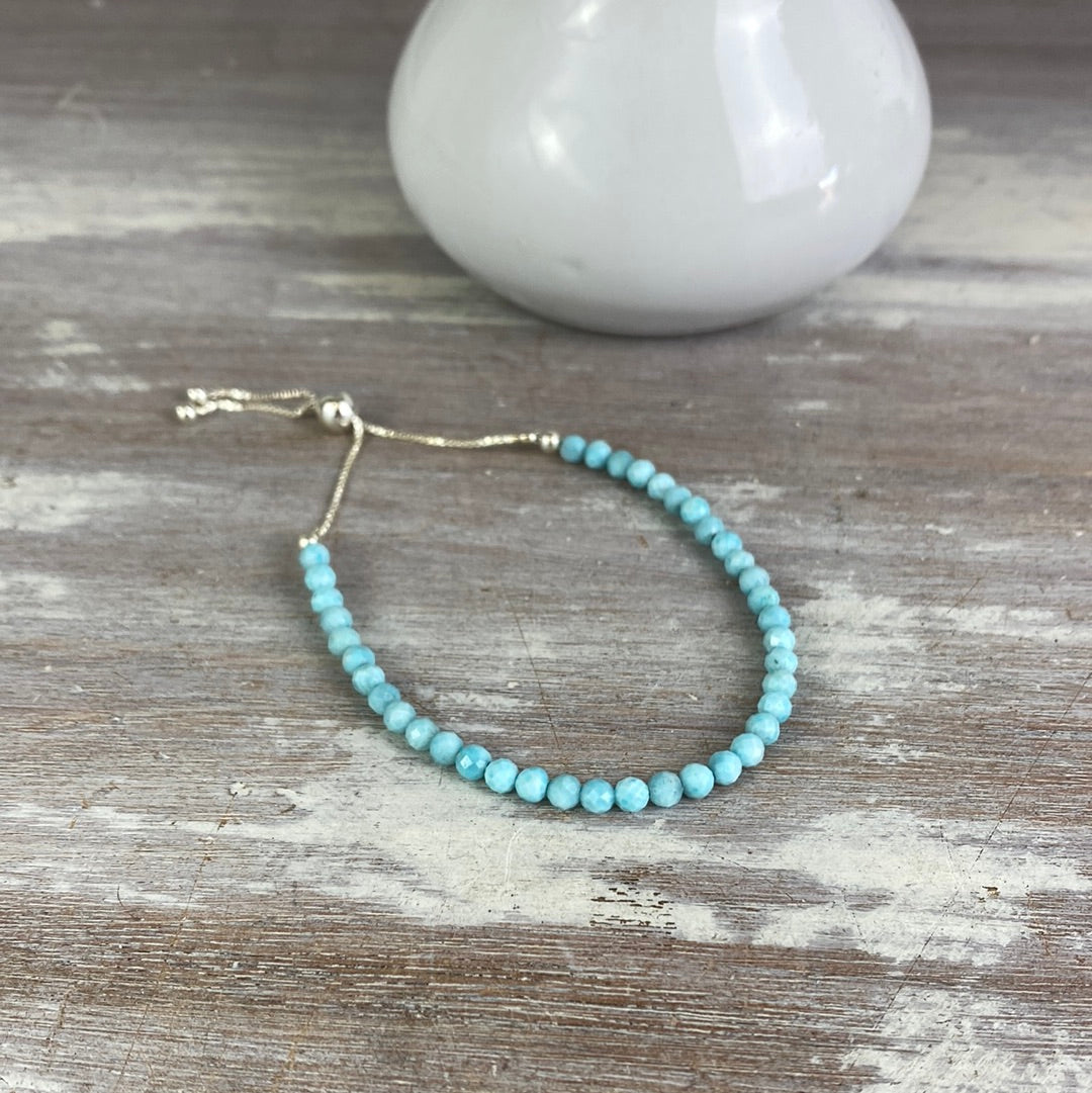 Faceted Gemstone Slide Bracelet - Assorted Stones