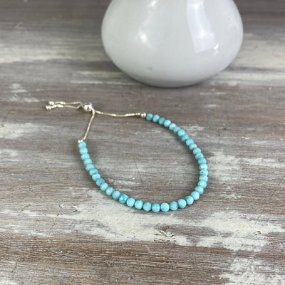 Faceted Gemstone Slide Bracelet - Assorted Stones