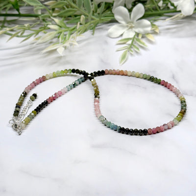 Faceted Multi-Color Tourmaline Necklace - Artisan Made