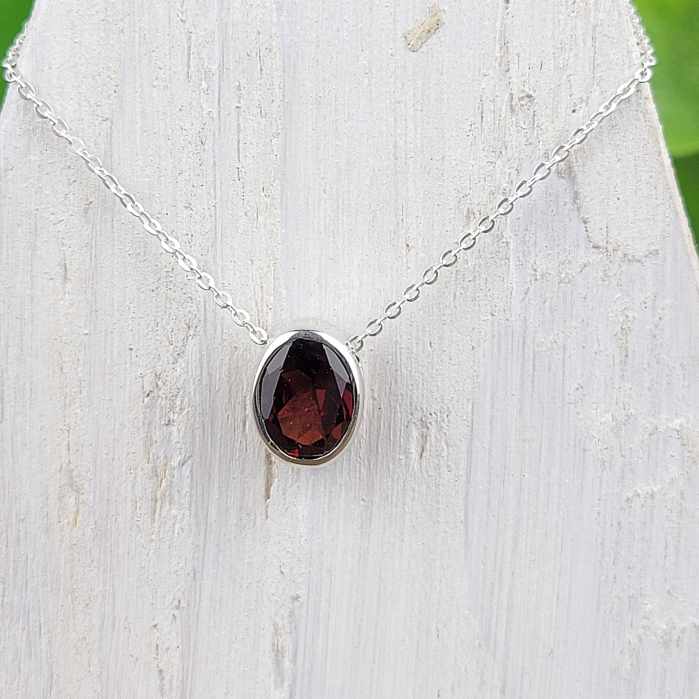 Faceted sterling silver Slider Necklace (10mm)