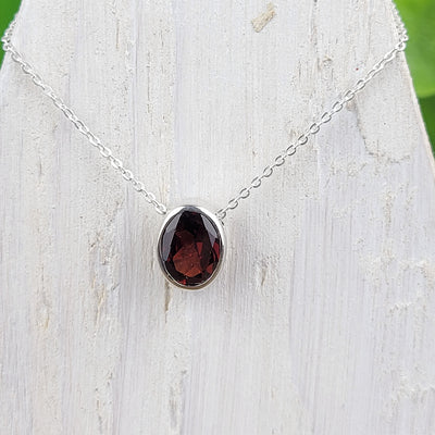Faceted sterling silver Slider Necklace (10mm)