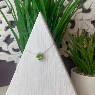 Faceted sterling silver Slider Necklace (10mm)