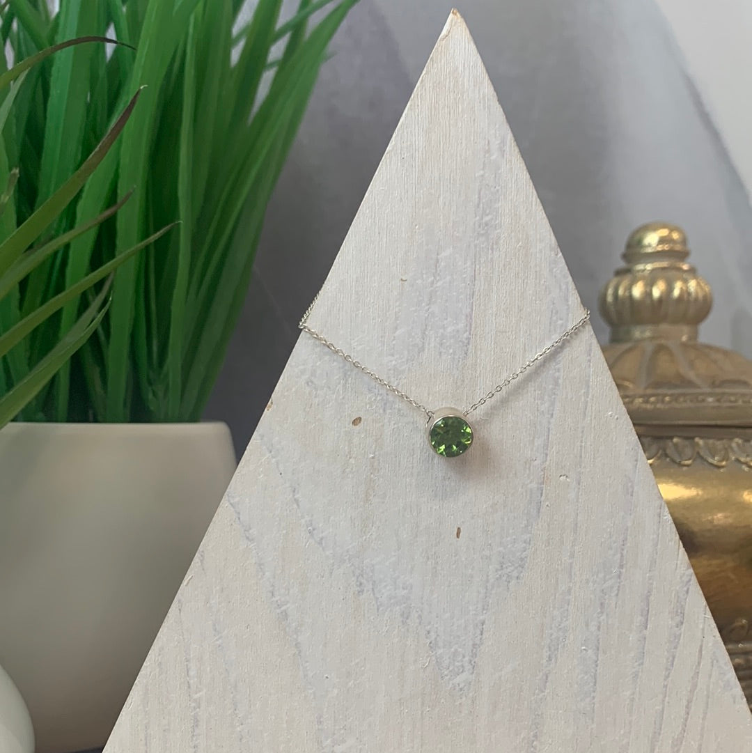 Faceted sterling silver Slider Necklace (10mm)
