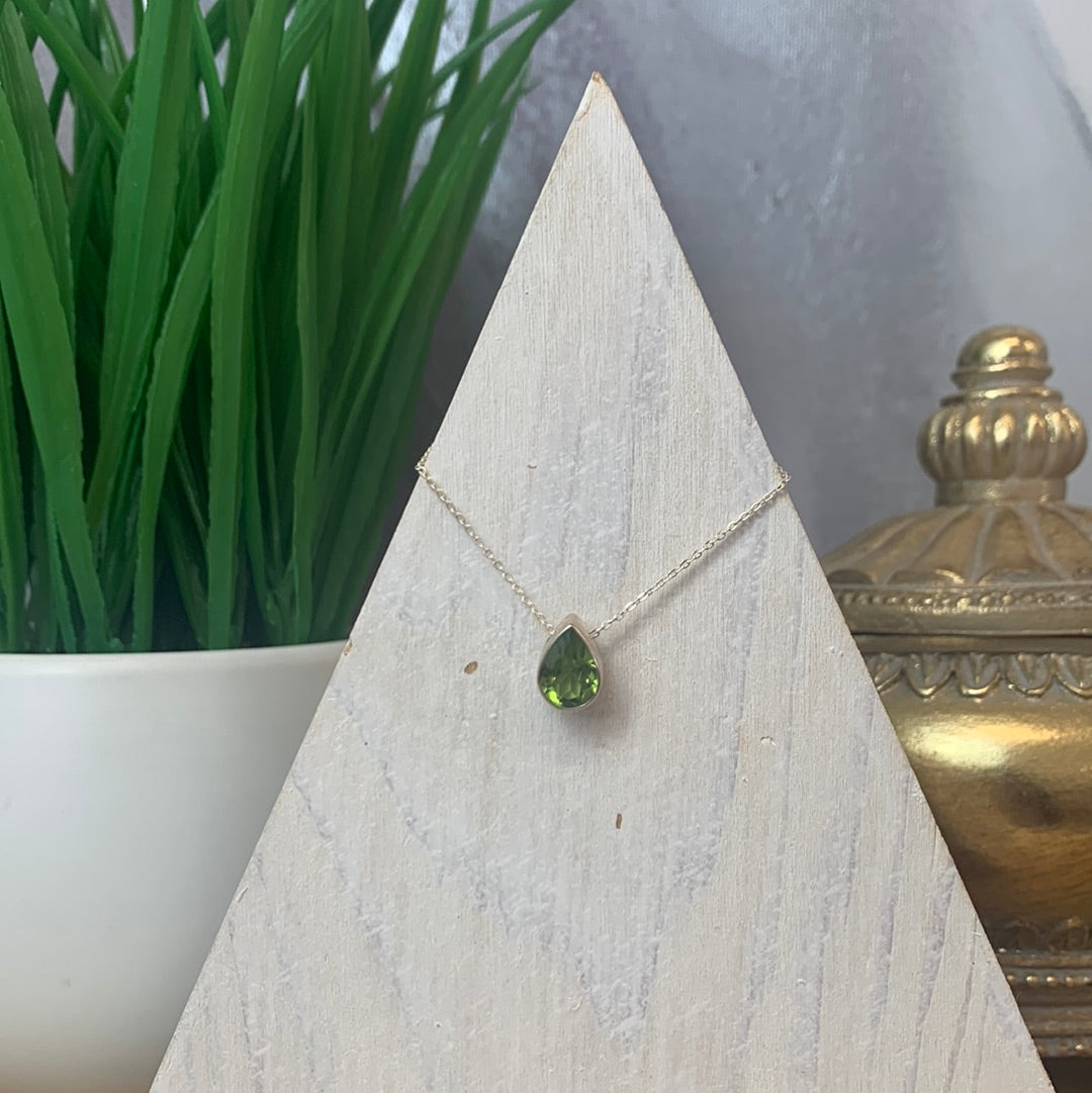 Faceted sterling silver Slider Necklace (10mm)