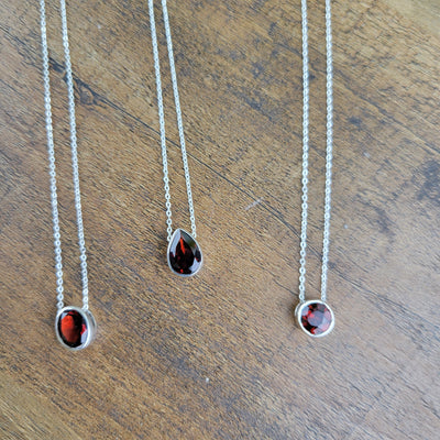 Faceted sterling silver Slider Necklace (10mm)