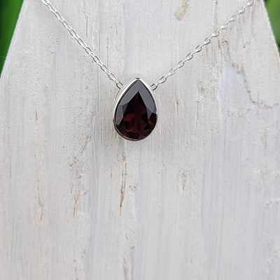 Faceted sterling silver Slider Necklace (10mm)