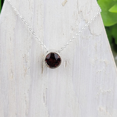 Faceted sterling silver Slider Necklace (10mm)