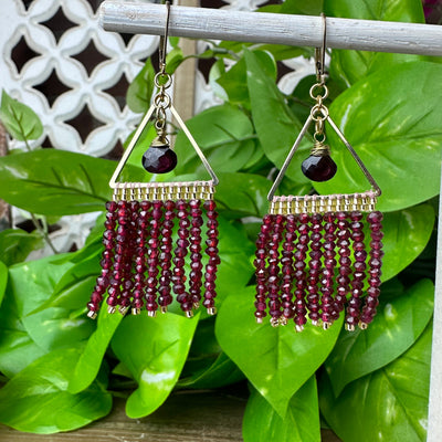 "Find Your Passion" Garnet Earrings - Artisan Made