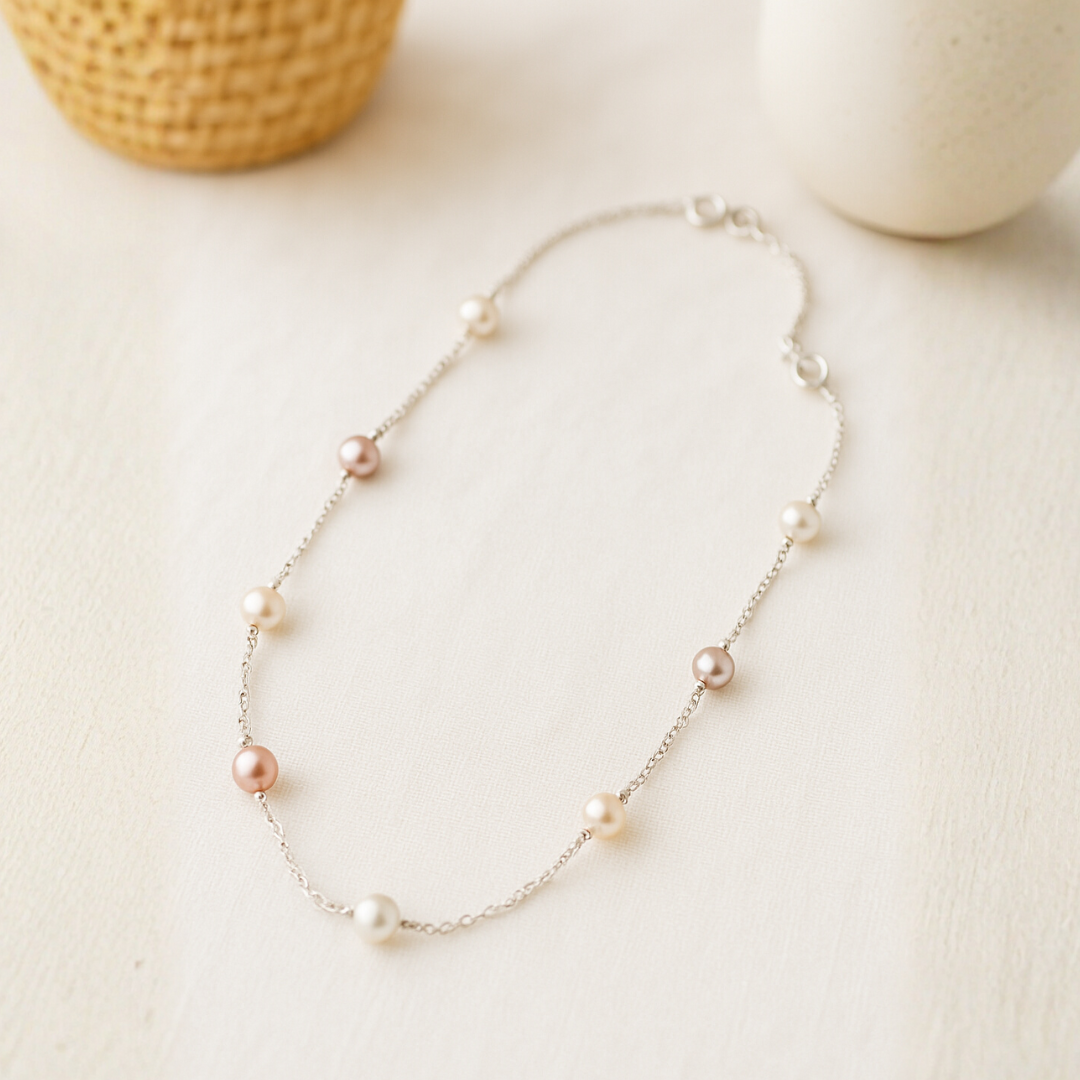 Floating Pearl Necklace - Artisan Made