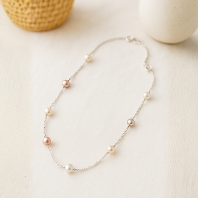 Floating Pearl Necklace - Artisan Made