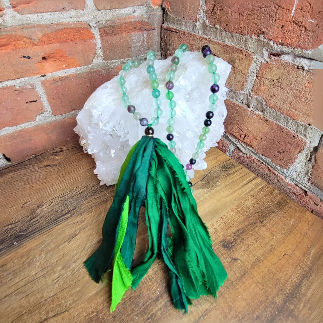 Fluorite Prayer Bead Mala - Artisan Made