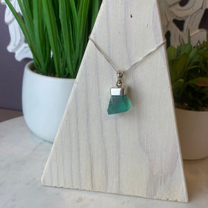 Fluorite sterling silver Cap Pendant-Diana Maria Mine (20mm)