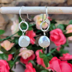 Freshwater Pearl and Sterling Silver Earrings- Artisan Made