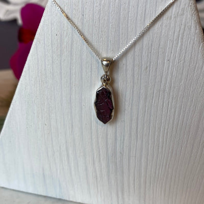 Garnet Rough sterling silver Bezel Set Pendants