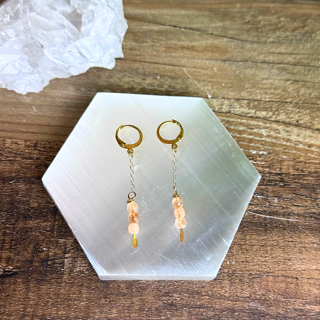 Gemstone Birthstone Huggie Earrings - Artisan Made