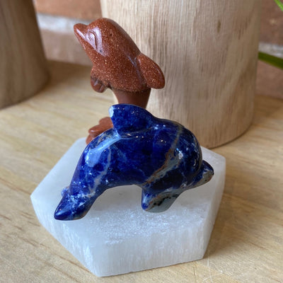 Gemstone Carved Animal Figurines (Alligator, Dolphin, Elephant, Frog, Rabbit, Turtle)