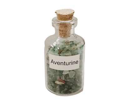 Gemstone Chip Bottles - Various Stones (Amethyst, Aventurine, Turquoise)