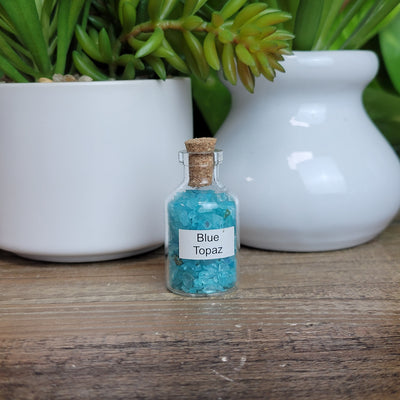 Gemstone Chip Bottles - Various Stones (Amethyst, Aventurine, Turquoise)