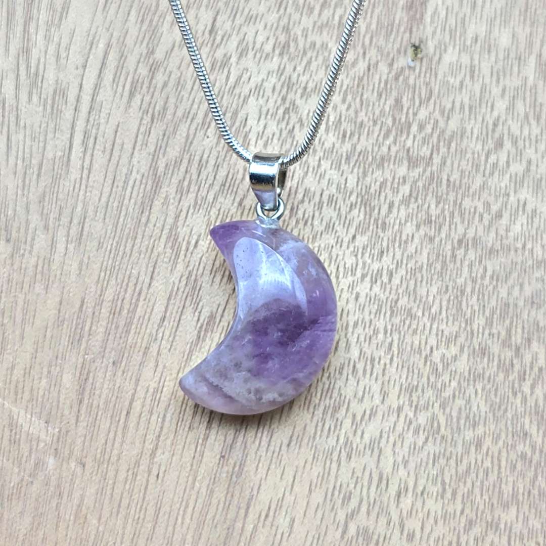 Gemstone Crescent Moon Pendants-Assorted