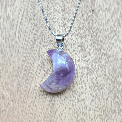 Gemstone Crescent Moon Pendants-Assorted