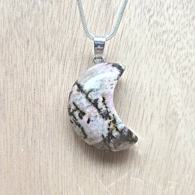 Gemstone Crescent Moon Pendants-Assorted