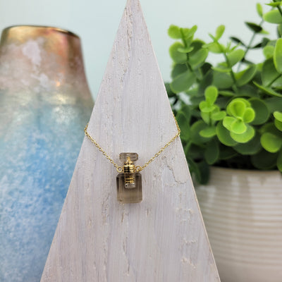 Gemstone Mini Perfume Bottle Necklace 18"
