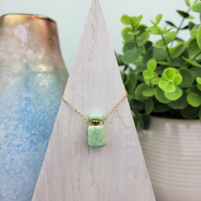 Gemstone Mini Perfume Bottle Necklace 18"