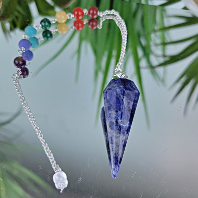Gemstone Point Pendulum with Chakra beads - Assorted Stones
