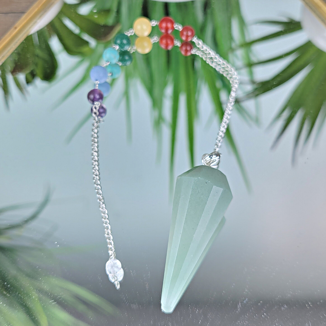 Gemstone Point Pendulum with Chakra beads - Assorted Stones