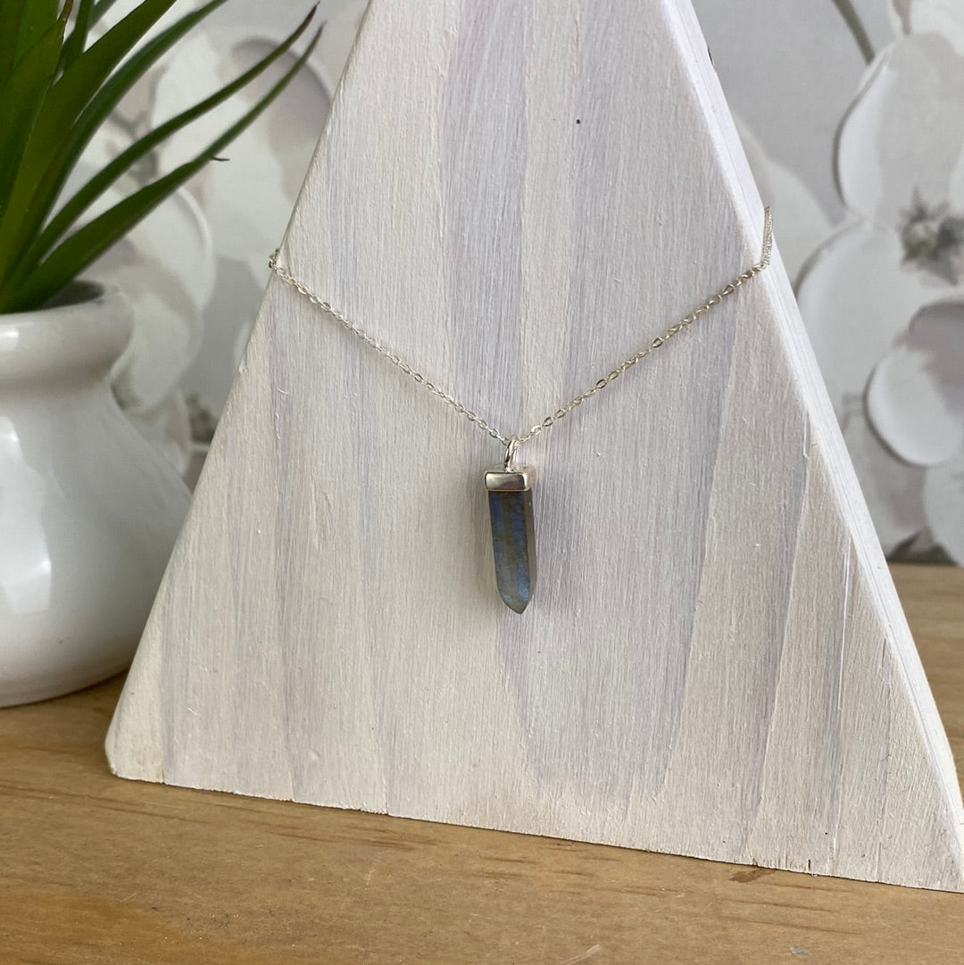 Gemstone Point sterling silver Pendant