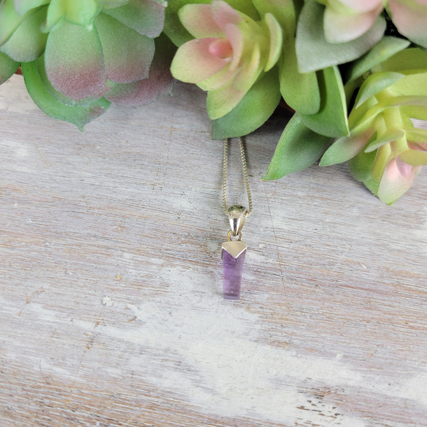 Gemstone Point sterling silver Pendant