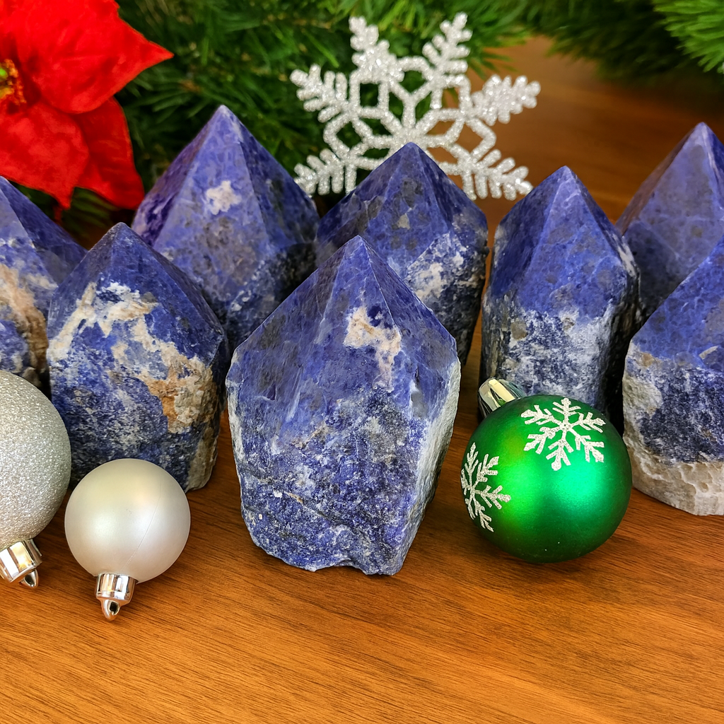 Gemstone Polished Tips - Mookaite, Black Obsidian, and Sodalite 3-5
