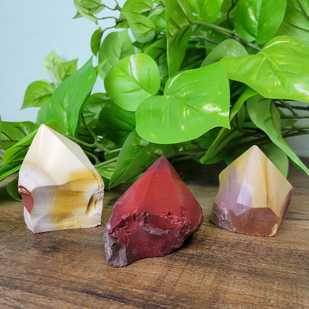 Gemstone Polished Tips - Mookaite and Sodalite 3-5"