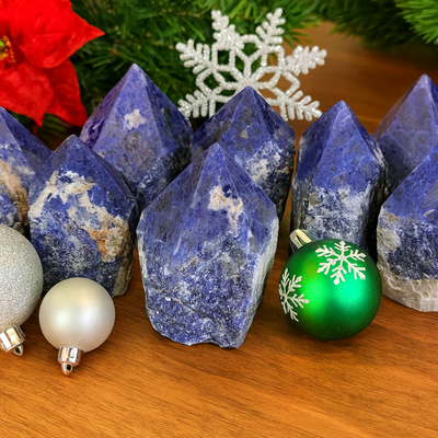 Gemstone Polished Tips - Mookaite and Sodalite 3-5"