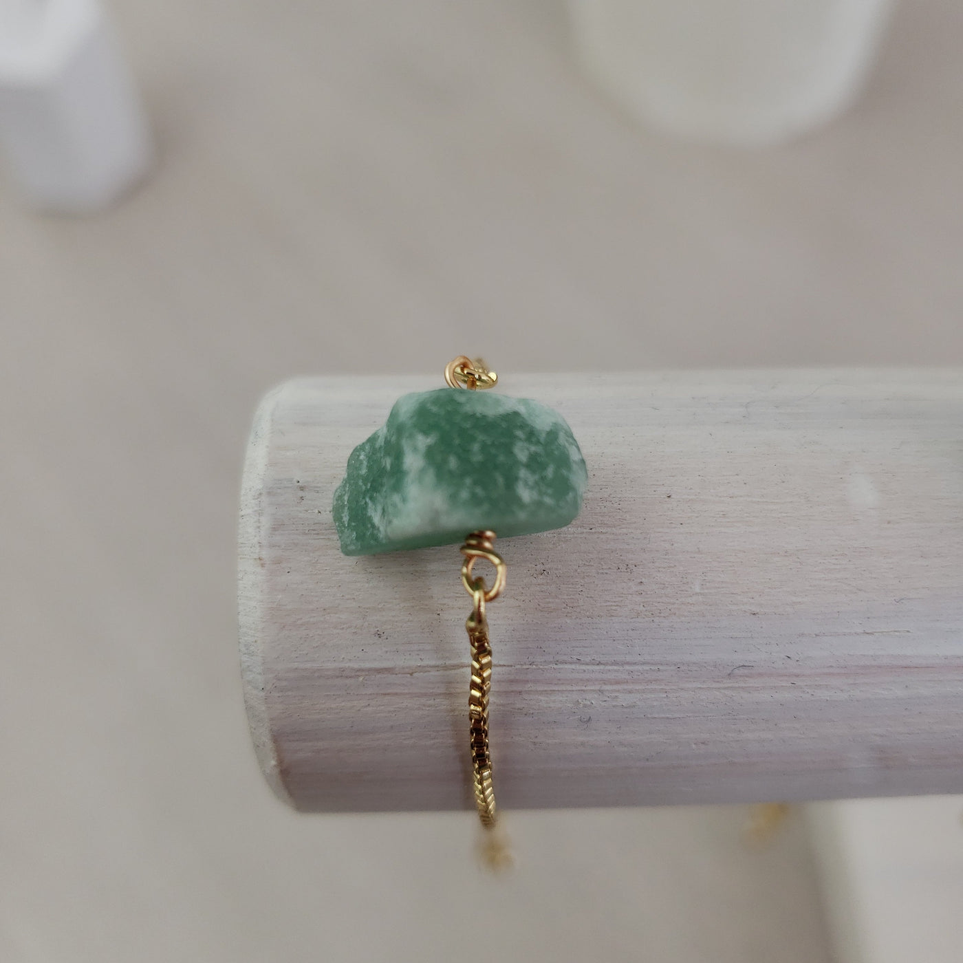 Gemstone Rough Gold Plated Adjustable Bracelet - Assorted Gemstones
