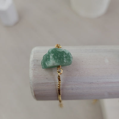 Gemstone Rough Gold Plated Adjustable Bracelet - Assorted Gemstones