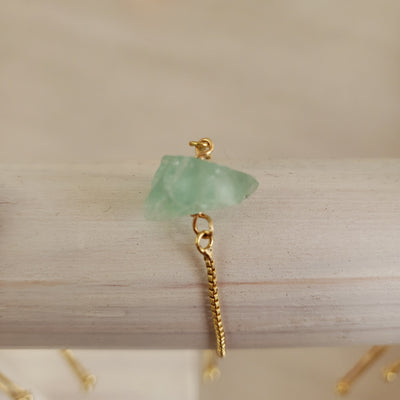 Gemstone Rough Gold Plated Adjustable Bracelet - Assorted Gemstones