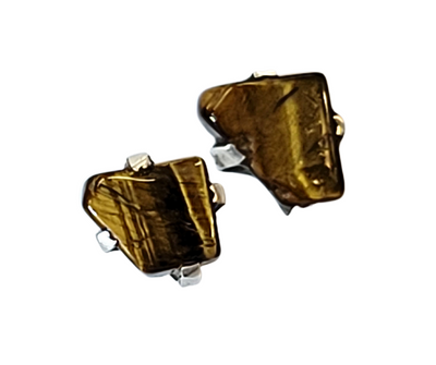 Gemstone Rough Prong Sterling Silver Stud Earrings-Assorted 5-10mm