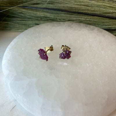 Gemstone Rough Prong Sterling Silver Stud Earrings-Assorted 5-10mm