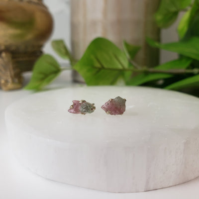 Gemstone Rough Prong Sterling Silver Stud Earrings-Assorted 5-10mm