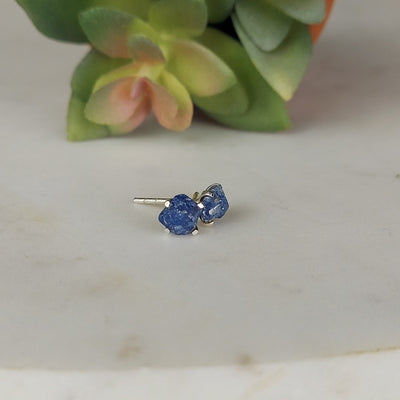 Gemstone Rough Prong Sterling Silver Stud Earrings-Assorted 5-10mm