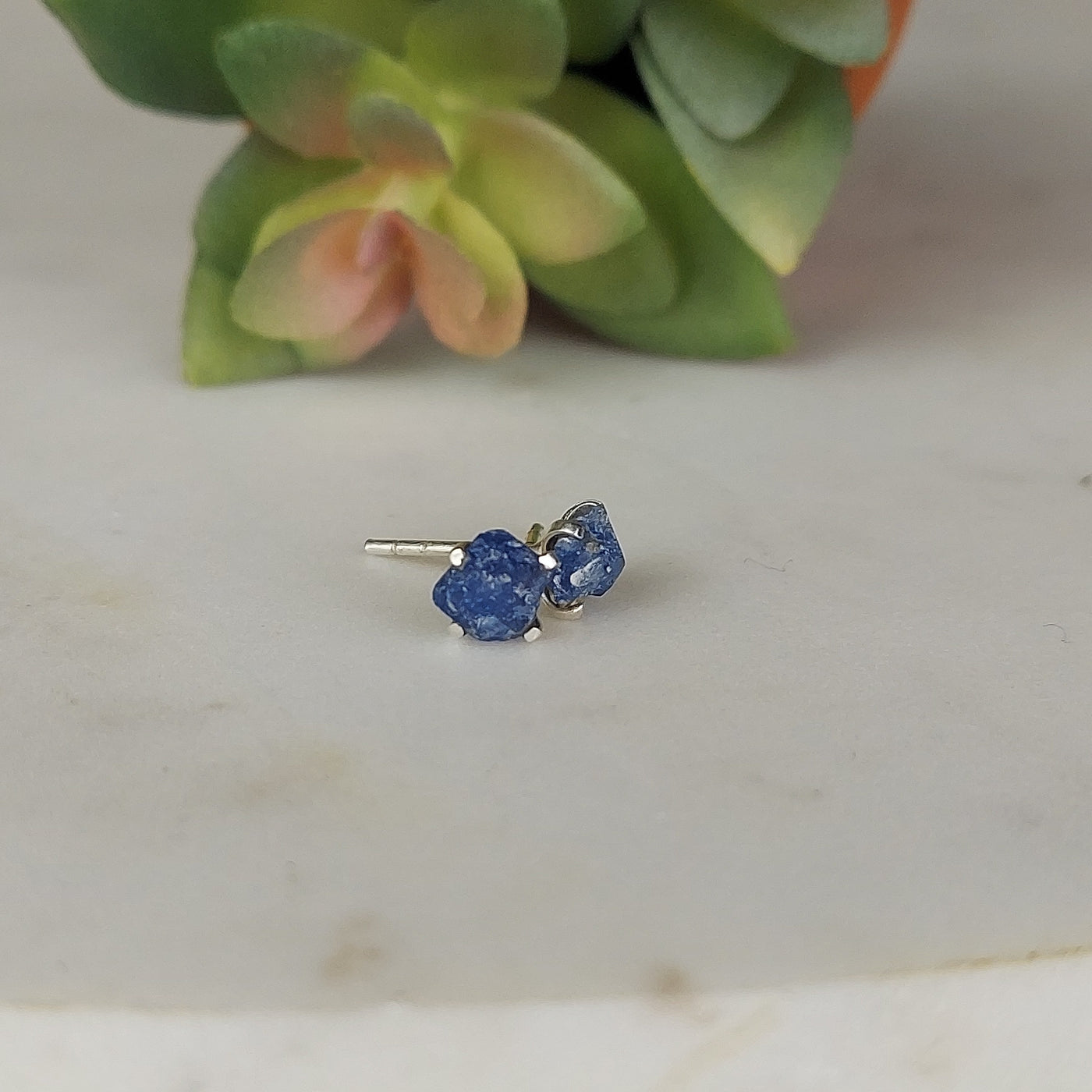 Gemstone Rough Prong Sterling Silver Stud Earrings-Assorted 5-10mm