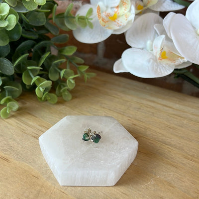 Gemstone Rough Prong Sterling Silver Stud Earrings-Assorted 5-10mm