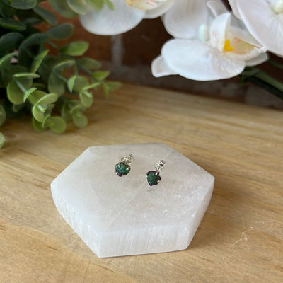 Gemstone Rough Prong Sterling Silver Stud Earrings-Assorted 5-10mm