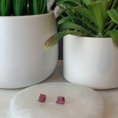 Gemstone Rough Prong Sterling Silver Stud Earrings-Assorted 5-10mm