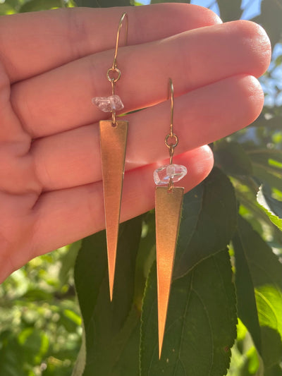 Gemstone Spear Earrings - Artisan Made