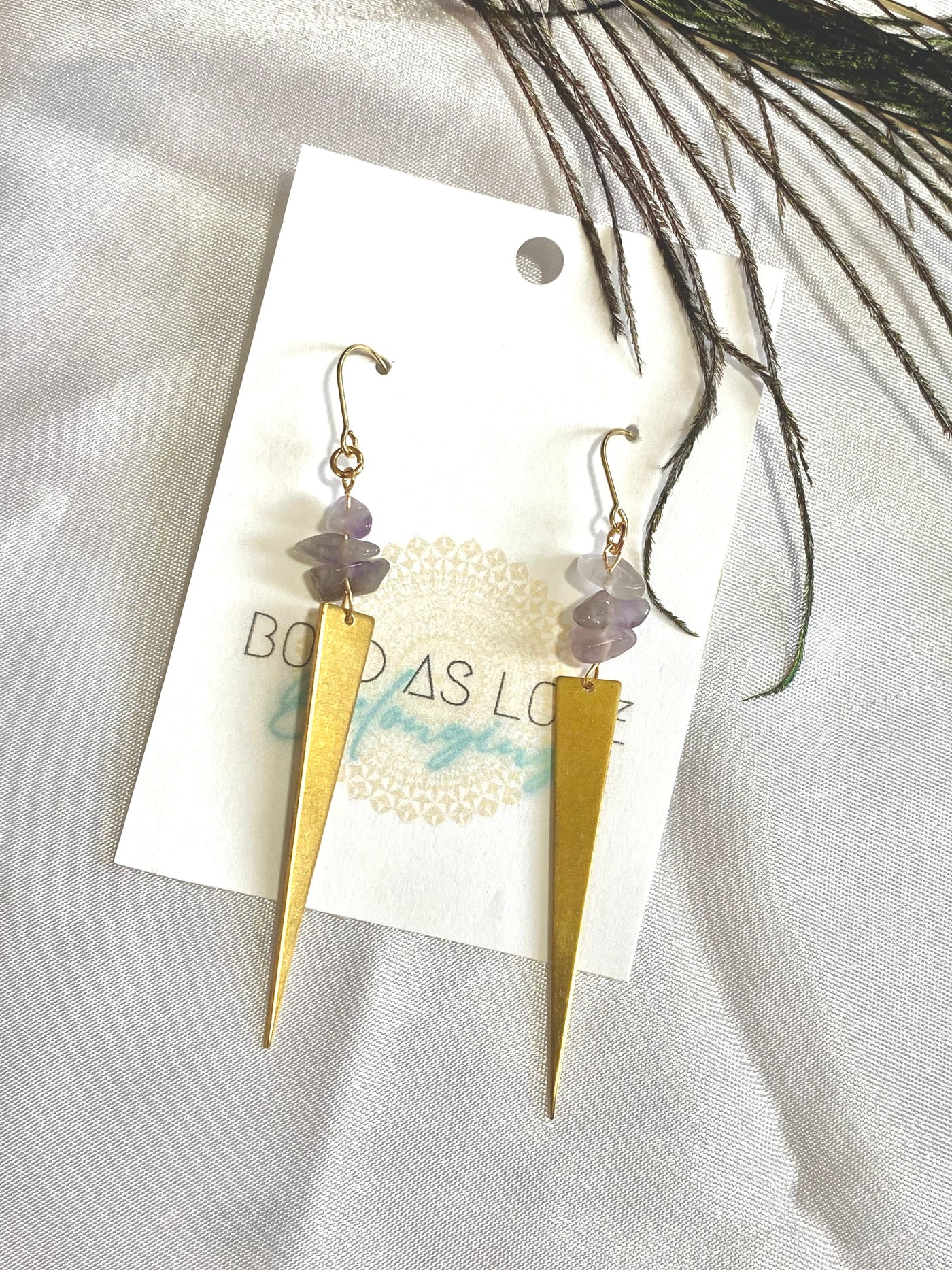 Gemstone Spear Earrings - Artisan Made