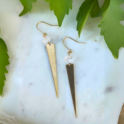 Gemstone Spear Earrings - Artisan Made